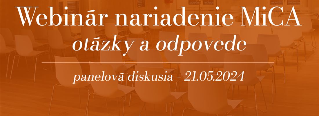 Webinár nariadenie MiCA - otázky a odpovede